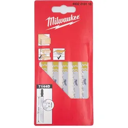 Milwaukee - Stichsägeblatt Holz schnelle Schnitte 75 x 4 mm T144D (5 Stück) (493...