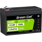 Green Cell CUBE LiFePO4 Spezial-Akku LiFePo-Block Flachstecker Li-Ion 12.8 V 10 Ah,