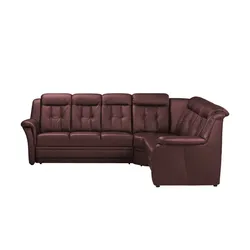 Polstermöbel Oelsa Komfort-Ecksofa aus Leder  Andorra , rot , Maße (cm): B: 272 H: 99 T: 238.0