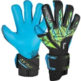 Reusch Attrakt Evolution Torwarthandschuhe für Erwachsene, Unisex, 7410 Black/Fluo Lime/Aqua, 8,5