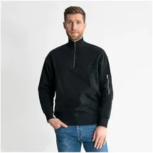 Stier Oversized Zip Sweater Functional Pocket organic cotton M Black