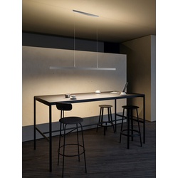 Gera-Leuchten LED-Deckenleuchte GL 6 Pendelleuchte silber, Designer Thomas Ritt, 4x120x1 cm