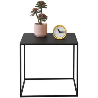 [en.casa] Konsolentisch, Schwarz Metall, 55x50x55 cm Wohnzimmertisch Industrie-Design