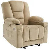 MCombo Relaxsessel M MCombo Relaxsessel mit Liegefunktion Fernsehsessel 7008 beige