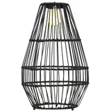 Outsunny Solarleuchte, Rattan Solarlampe, Wasserdichte Wegleuchte mit Lichtsensor, Automatische LED Gartenlampe mit Trommel-Design, für Balkon, Terrasse, Hof, Stahl, Schwarz