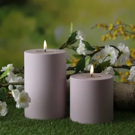 Deluxe Homeart LED Stumpenkerze MIA 10 cm rosa