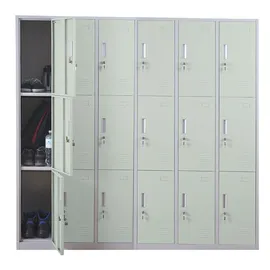 MCW Schließfach Preston T829, Schließfachschrank Wertfachschrank Spind, Metall 18 Fächer ~ grün