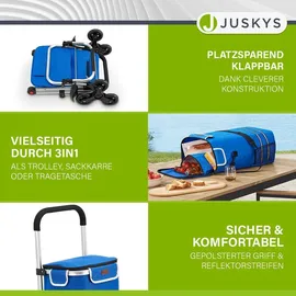 Juskys 3in1 Einkaufstrolley Dunkelblau