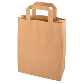 Papstar Tragetaschen, Papier 28 cm x 22 cm x 10 cm braun mit Tragegriff