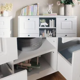 VitaliSpa Wickelkommode Ajaton Weiß, 133 x 98.4 cm mit 4 Schubladen