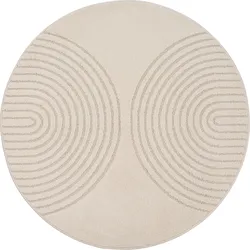 Teppich MERINOS "Eclipse", beige, B:200cm H:14mm L:280cm, Polypropylen, Teppiche, moderner Wohnzimmer Teppich, geometrisches Design