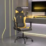 vidaXL Gaming-Stuhl mit Massagefunktion Schwarz Golden Kunstleder