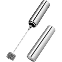 Sharplace Elektrische Milchaufschäumer Handpumpe Mesh Maker Creamer Brush Aufbewahrungsrohr, Silber, 24,5 x 4 x 4 cm