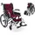 quirumed Faltbarer Rollstuhl PRO LIGHT Aluminium Armlehnen Schwarz/Rot