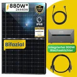 880W Bifazial Balkonkraftwerk mit Speicher Komplett Set inkl. 800W integrietem Wechselrichter mit Anker Solix E1600 Pro Solarspeicher PV Solaranlage