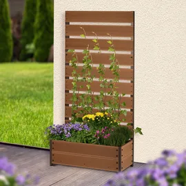 Dobar Pflanzkasten mit Rankgitter 72 x 33 cm Braun