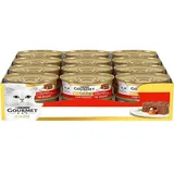 Purina Gourmet Gold, Feuchtfutter für Katzen, weich, mit Rind, 24 Dosen zu je 400 g