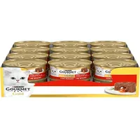 Purina Gourmet Gold, Feuchtfutter für Katzen, weich, mit Rind, 24 Dosen zu je 400 g