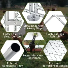 Thanaddo Freilaufgehege 3 x 4 x 2 m silber