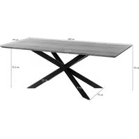 MASSIVMOEBEL24.DE Esstisch Mango 180x90x76 natur lackiert / Epoxid schwarz,