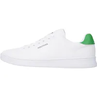 Tommy Hilfiger Herren Court Pique Textile FM0FM04967 Cupsole Sneaker, Weiß (White/Olympic Green), 44 EU