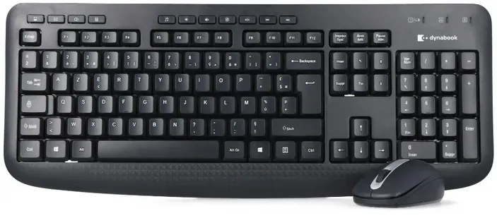 Neues kabelloses Dynabook Keyboard & Silent Mouse KL50M - FR PA5350E-1EFR Tastatur + Maus + Aufkleber
