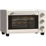 HOMCOM Mini Backofen 21 L 1400W 100-230°C 60 Min. Timer inkl. Krümelblech, Backblech, Grillrost Fenster, Minibackofen Pizza-Ofen, Cremeweiß