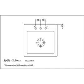 Villeroy & Boch Subway 50 S stone white + Excenterbetätigung