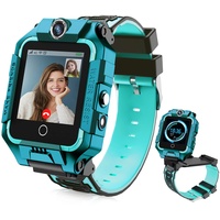 LiveGo 4G Kinder-Smartwatch mit GPS-Tracker und Anrufen, HD-Touchscreen, Kinder-Handyuhr, kombiniert SMS, Videoanruf, SOS, Schrittzähler, 4G, Smartwatch für Kinder, Jungen, Mädchen, 6–12 (t10 Cyan)