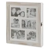 Schlüsselkasten FRIENDS, Braun - Weiß-Beige - MDF - 18 Haken - mit Bilderrahmen