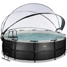 EXIT TOYS Black Leather Pool 488 x 122 cm inkl. Sandfilterpumpe und Abdeckung