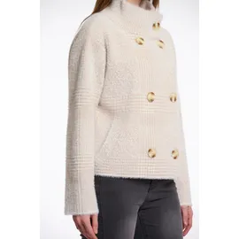 RINO & PELLE "BETH", Damen, Gr. L (40), stone check, Bouclé, Obermaterial: 49% Polyamid, 27% Polyester, 24% Viskose, regular fit taillenbedeckt, Jacken Kurzjacke, mit Stehkragen