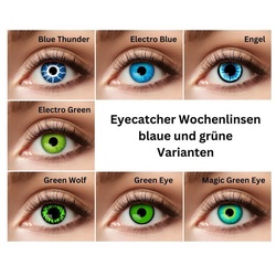 Eyecatcher Farblinsen Wochenlinsen Motivlinsen blaue und grüne Varianten grün