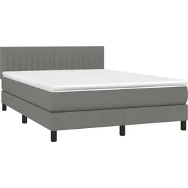 vidaXL Boxspringbett 140 x 200 cm Dunkelgrau