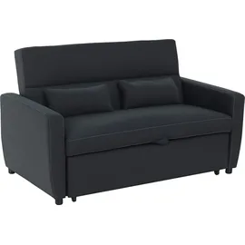 Homcom Schlafsofa, 2-Sitzer Sofa mit Schlaffunktion, Verstellbare Rückenlehne, Couch mit Kissen, Samtoptik, Schlafcouch für Wohnzimmer,