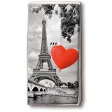 5x bedruckte Taschentücher zur Hochzeit für die Freudentränen - Motiv "City of Love Paris"