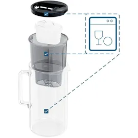 Wessper Wasserfilterkanne Glas schwarz 3L