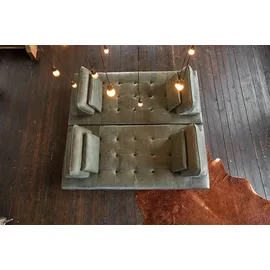 KAWOLA Ecksofa Wiolo Leder moosgrün