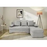 Jockenhöfer Ecksofa Starlight L-Form Polyester mit Bettfunktion 3-Sitzer Grau