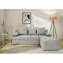 Jockenhöfer Ecksofa Starlight L-Form Polyester mit Bettfunktion 3-Sitzer Grau