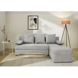Jockenhöfer Ecksofa Starlight L-Form Polyester mit Bettfunktion 3-Sitzer Grau