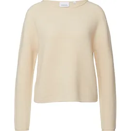 Comma, Longpullover Strukturierter Strickpullover Beige 46