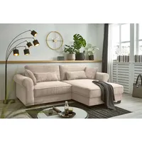 Sofa.de Ecksofa beidseitig montierbar Angelina klein ¦ creme ¦ Maße (cm): B: 255 H: 92 T: 185