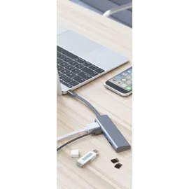 Allocacoc Docking HUB USB C Grau für vielseitige Anschlussmöglichkeiten