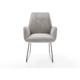 DeLife Esszimmerstuhl Zoa-Flex Cord Silbergrau Kufengestell Schwarz Taschenfederkern, Esszimmerstühle