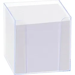 folia Zettelbox LUXBOX transparent inkl. 800 Notizzettel weiß