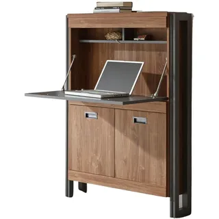 furn.design Sekretär Eiche grau, Schreibtisch 90 x 127 cm, FSC 100%, Arbeitszimmer, Schreibtische, Sekretäre