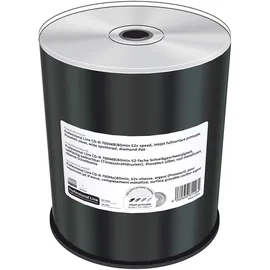 MediaRange Professional Line CD-R 700Mb|80Min 52-fache Schreibgeschwindigkeit, vollflächig bedruckbar (Inkjet), Silber, voll Metallisiert, Silberne Schreibseite, 100er Cakebox