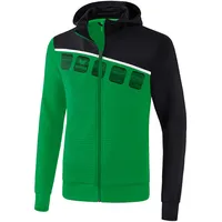 Erima 5-C Trainingsjacke mit Kapuze smaragd/black/white S