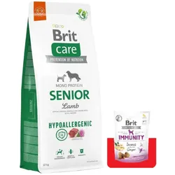 BRIT CARE Hypoallergenes Senior Lamm 12kg + Brit Care Snack Immunity 150g